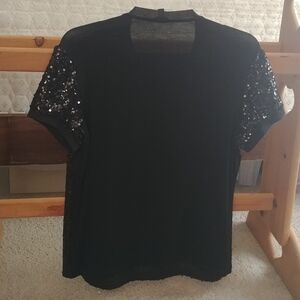 Brand New, Guess, Size M, Black, Sparkle, Sequin, Blouse Top